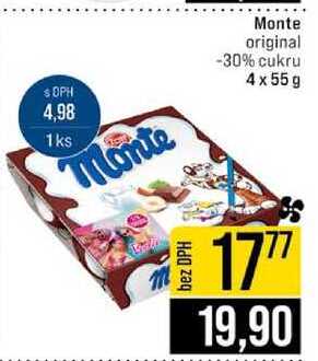 Monte original -30% cukru 4x55g 