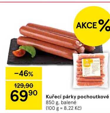 Kuřecí párky pochoutkové, 850 g, balené