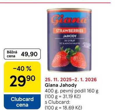 Giana Jahody, 400 g, pevný podíl 160 g 