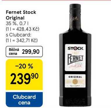 Fernet Stock Original 35 %, 0,7 l