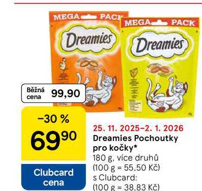 Dreamies Pochoutky pro kočky, 180 g, více druhů