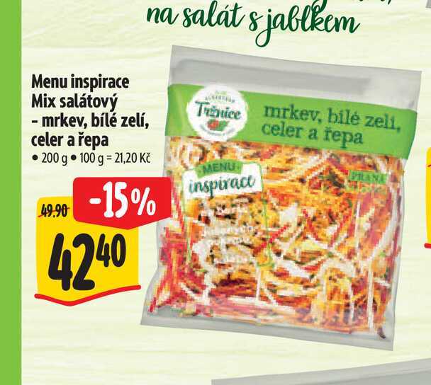 Menu inspirace Mix salátový - mrkev, bílé zelí, celer a řepa 200 g