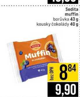 Sedita muffin borůvka 43 g kousky čokolády 40 g 