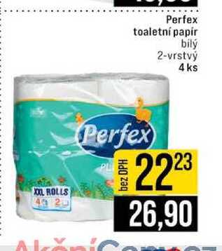 Perfex toaletní papír bilý 2-vrstvý 4 ks 