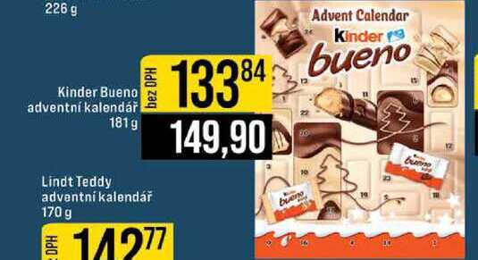 Kinder Bueno adventní kalendář 181g 