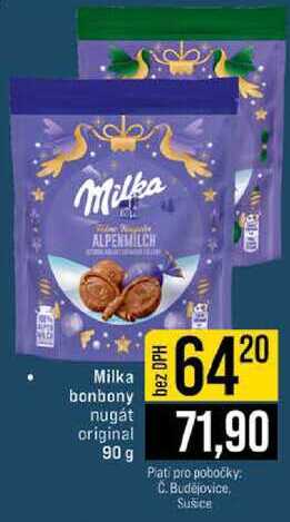 Milka bonbony nugát original 90 g