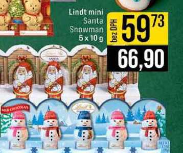 Lindt mini Santa Snowman 5 x 10 g 