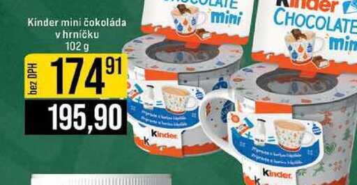 Kinder mini čokoláda v hrníčku 102 g