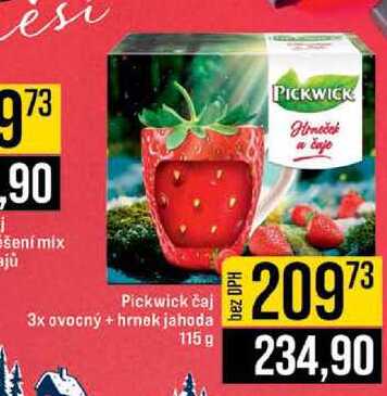 Pickwick čaj 3x ovocný + hrnek jahoda 115 g 
