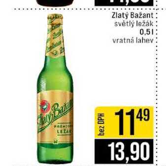 Zlatý Bažant světlý ležák 0,5l