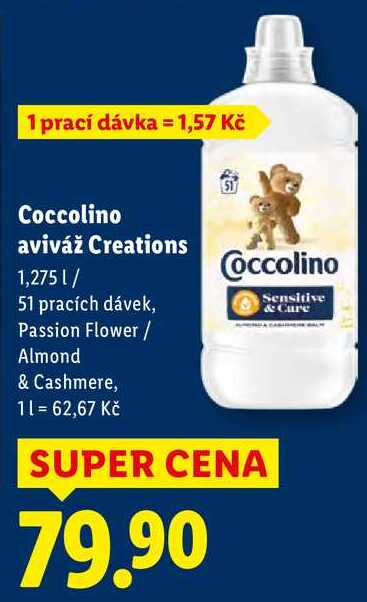 Coccolino aviváž Creations 1,275 l/51 pracích dávek