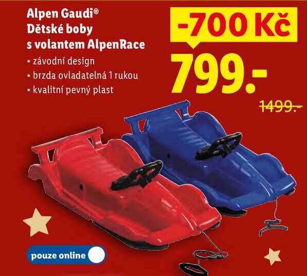 Alpen GaudiⓇ Dětské boby s volantem AlpenRace