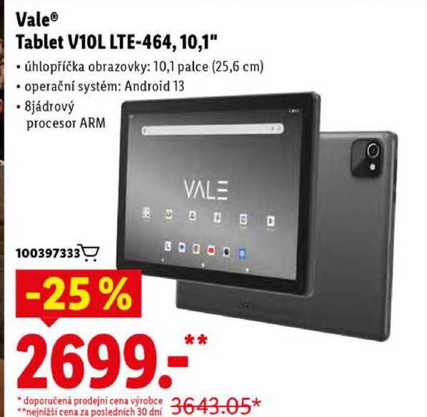 Vale® Tablet V10L LTE-464, 10,1"