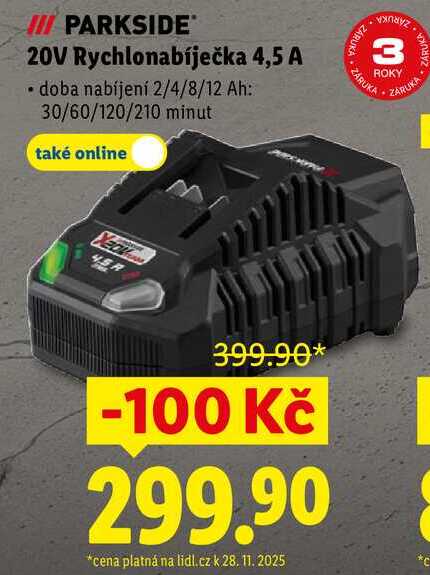 20V Rychlonabíječka 4,5 A