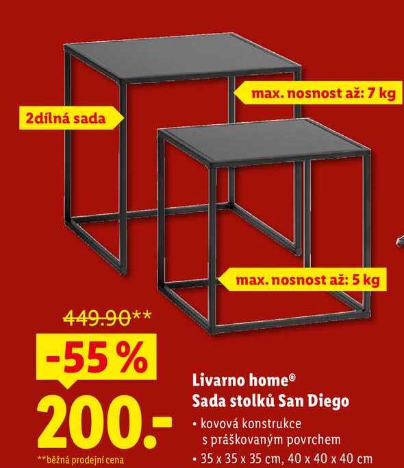 Livarno home® Sada stolků San Diego