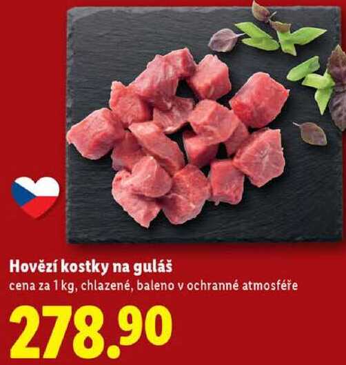Hovězí kostky na guláš, cena za 1 kg
