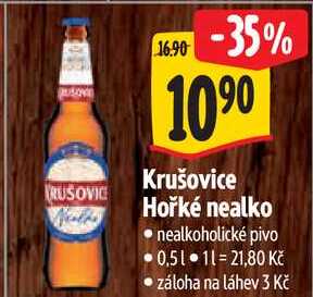 Krušovice Hořké nealko, 0,5 l
