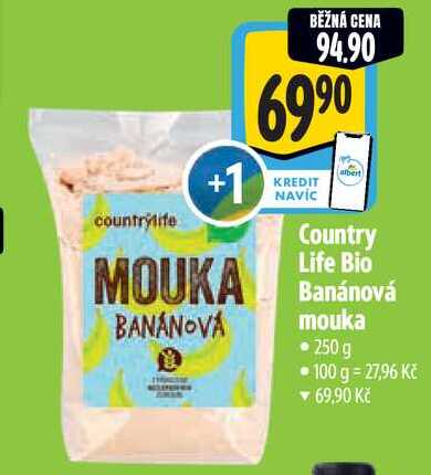 Country Life Bio Banánová mouka, 250 g 