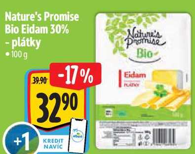 Nature's Promise Bio Eidam 30% - plátky, 100 g