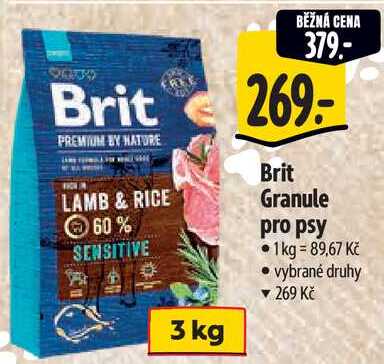 Brit Granule pro psy, 3 kg