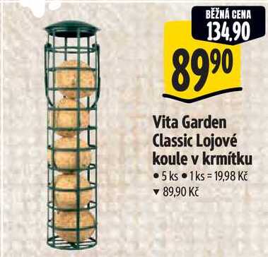 Vita Garden Classic Lojové koule v krmítku, 5 ks
