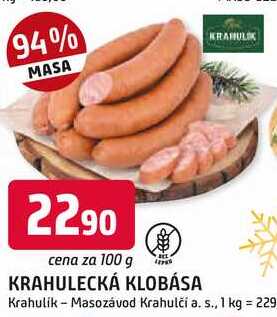 KRAHULECKÁ KLOBÁSA 100g
