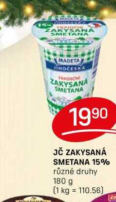 JČ ZAKYSANÁ SMETANA 15% různé druhy 180 g