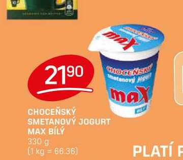 Choceňská Mlékárna Choceňský smetanový jogurt max bílý 330g