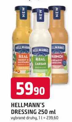 HELLMANN'S DRESSING 250 ml vybrané druhy