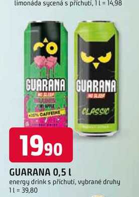 GUARANA 0,5l energy drinks příchutí