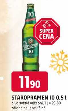 STAROPRAMEN 10° 0,5l pivo světlé výčepní