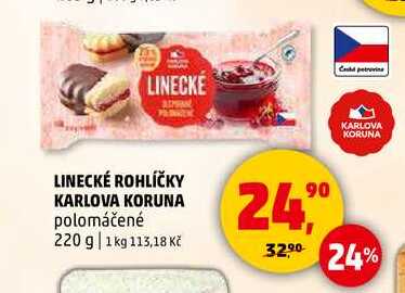 LINECKÉ ROHLÍČKY KARLOVA KORUNA polomáčené, 220 g