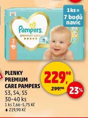 PLENKY PREMIUM CARE PAMPERS S3, S4, S5, 30-40 ks