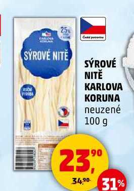 SÝROVÉ NITĚ KARLOVA KORUNA, 100 g 