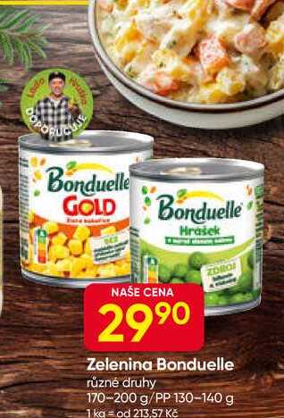 Bonduelle různé druhy 170-200 g/PP 130-140 g