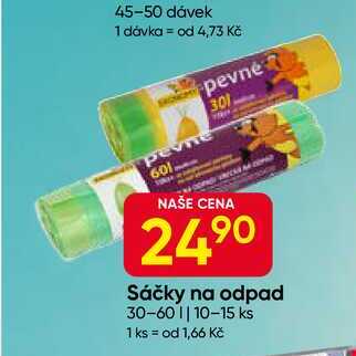 Sáčky na odpad 30-60l, 10-15ks