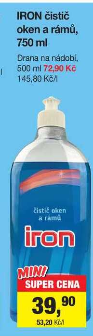 IRON čistič oken a rámů, 750 ml
