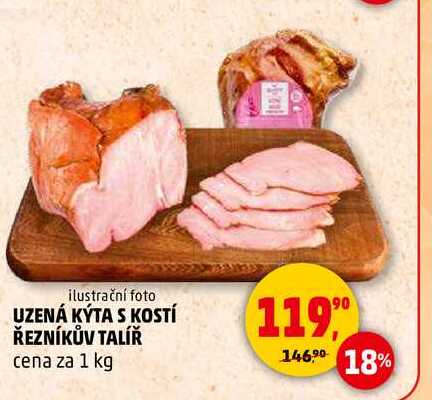 UZENÁ KÝTA S KOSTÍ ŘEZNÍKŮV TALÍŘ, 1 kg