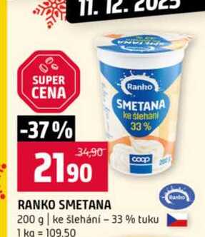 RANKO SMETANA ke stehani 33% 200 g