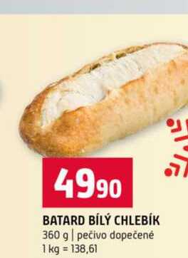 BATARD BÍLÝ CHLEBÍK 360 g pečivo dopečené