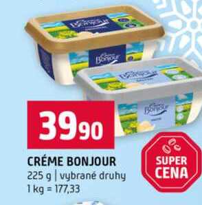 CRÉME BONJOUR 225 g vybrané druhy 