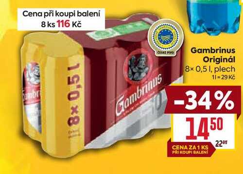 Gambrinus Originál 8x 0,51, plech