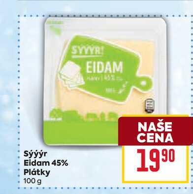 Eidam 45% Plátky 100 g