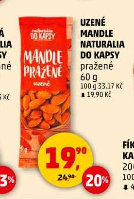 UZENÉ MANDLE NATURALIA DO KAPSY pražené, 60 g
