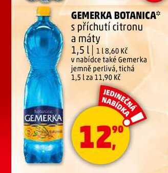 GEMERKA BOTANICA s příchutí citronu a máty, 1,5 l
