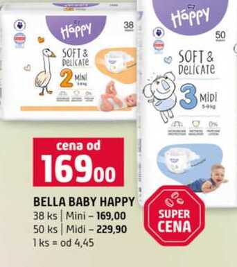BELLA BABY HAPPY 38 ks Mini 50 ks Midi