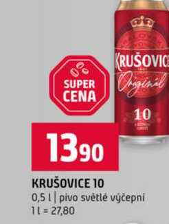 KRUŠOVICE 10 0,5l pivo světlé výčepní