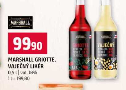 MARSHALL GRIOTTE, VAJEČNÝ LIKÉR 0,5l vol. 18%
