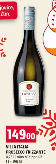 VILLA ITALIA PROSECCO FRIZZANTE 0,75l víno bílé perlivé