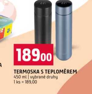 TERMOSKA S TEPLOMĚREM 450 ml vybrané druhy